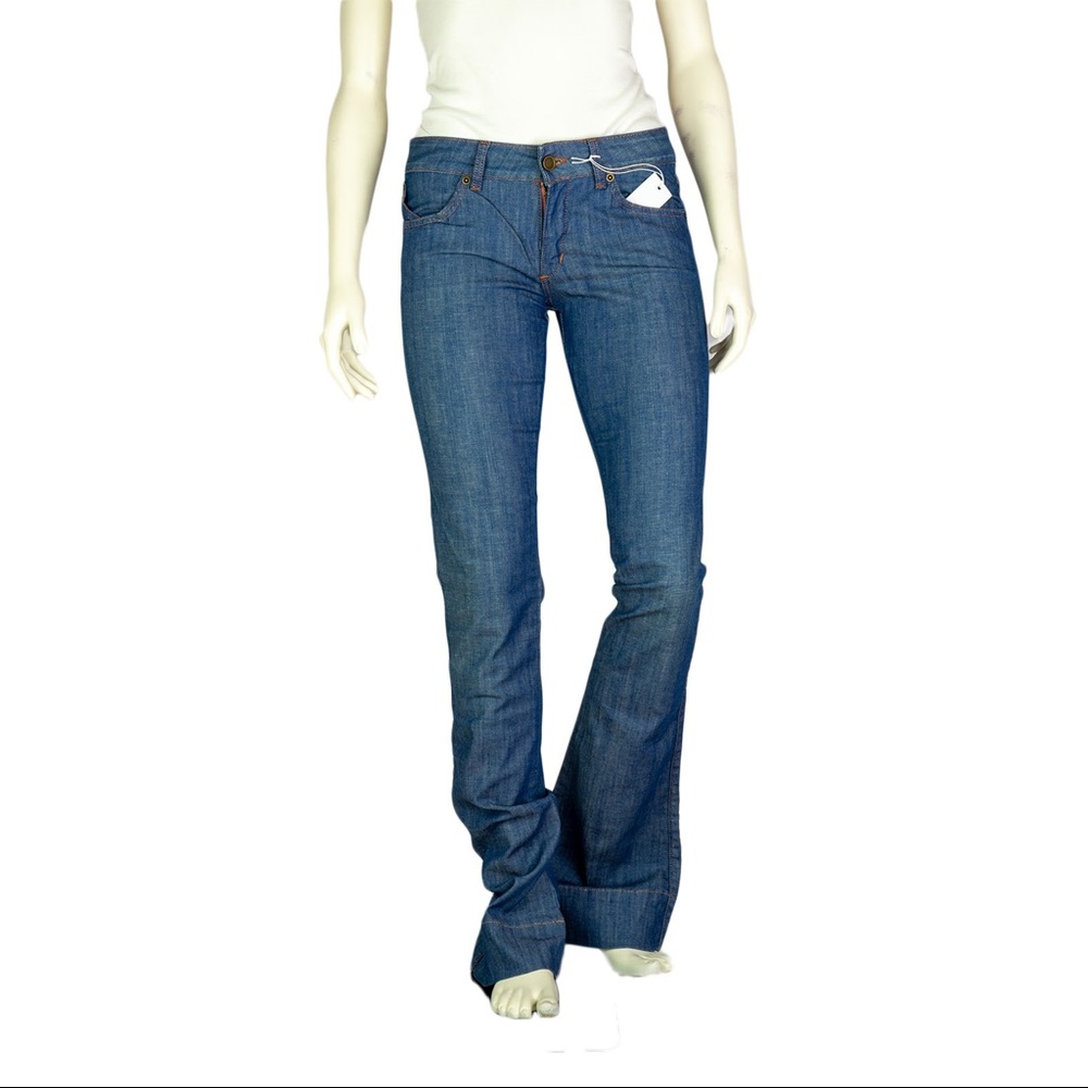SUPERFINE Mid-Rise Flared Leg Jeans w/ Tags, Blue, Size S | US 25